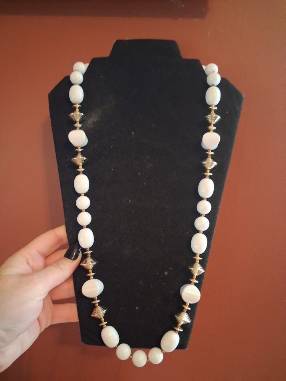 Thick 30 inch beaded necklace